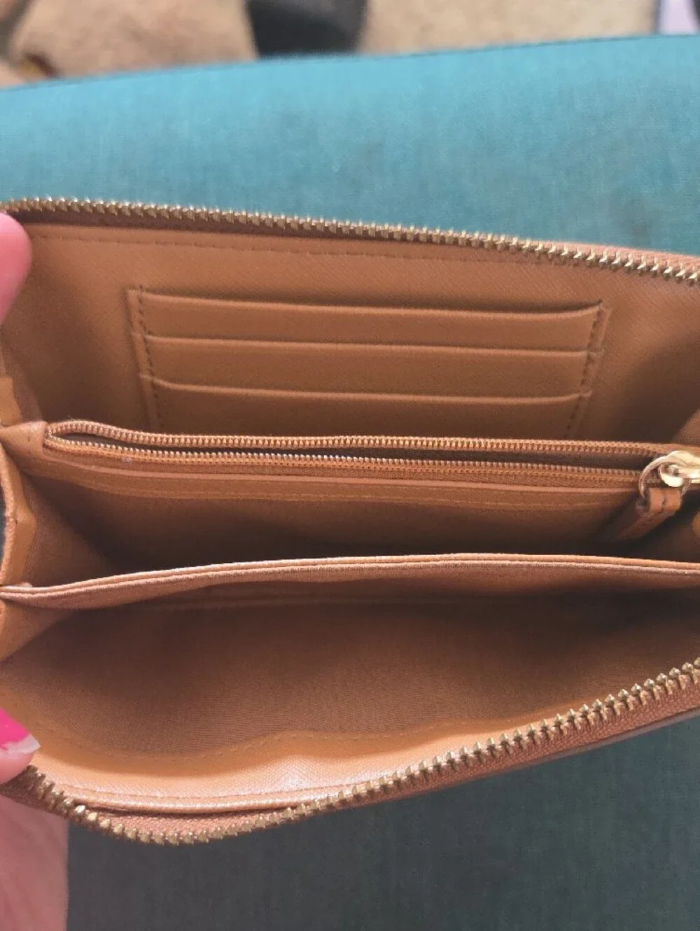 Fossil Brown Wallet with Dark Geometric Pattern